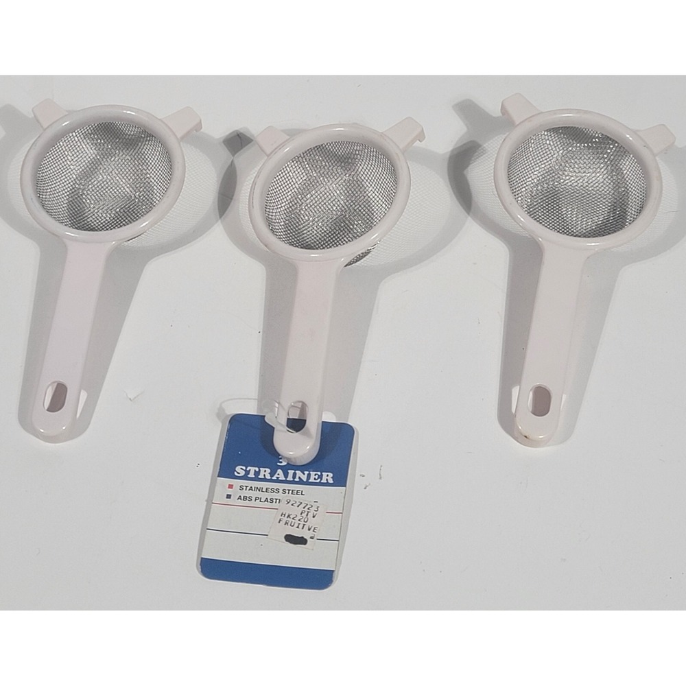 3 J-Hook Strainer, 3-Inch, White Plastic. Can/Fruit Vegetable #220